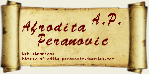 Afrodita Peranović vizit kartica